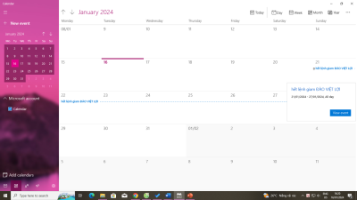 VKSND THÀNH PHỐ TAM KỲ ỨNG DỤNG PHẦN MỀM “CALENDER”  ĐỂ TẠO THÔNG BÁO NHẮC VIỆC