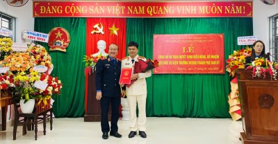 VKSND TỈNH QUẢNG NAM CÔNG BỐ VÀ TRAO QUYẾT ĐỊNH  ĐIỀU ĐỘNG, BỔ NHIỆM VIỆN TRƯỞNG VKSND THÀNH PHỐ TAM KỲ