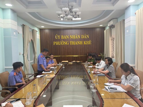 VKSND Khu vực 3 kiểm sát trực tiếp công tác thi hành hình sự tại UBND phường Thanh Khê, thành phố Đà Nẵng
