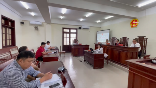 VKSND Khu vực 2: Xét xử phiên tòa rút kinh nghiệm vụ án dân sự, kết hợp số hóa hồ sơ, trình chiếu tài liệu, chứng cứ