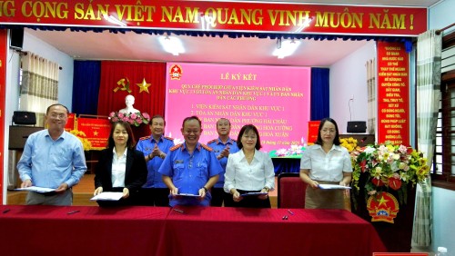 VKSND KHU VỰC 1- ĐÀ NẴNG TỔ CHỨC HỘI NGHỊ KÝ KẾT 03 QUY CHẾ PHỐI HỢP TRIỂN KHAI NGHỊ QUYẾT 205/2025/QH15