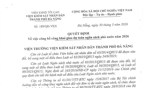 Quyết định về việc công bố công khai giao dự toán ngân sách nhà nước năm 2026
