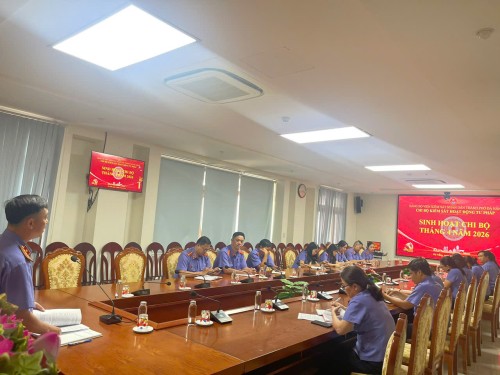 Chi bộ Kiểm sát hoạt động tư pháp tổ chức sinh hoạt tháng 4 năm 2026