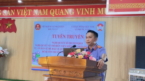 VKSND KHU VỰC 9, TP. ĐÀ NẴNG, CHỦ ĐỘNG ĐƯA NGHỊ QUYẾT 205 CỦA QUỘC HỘI VÀO ĐỜI SỐNG