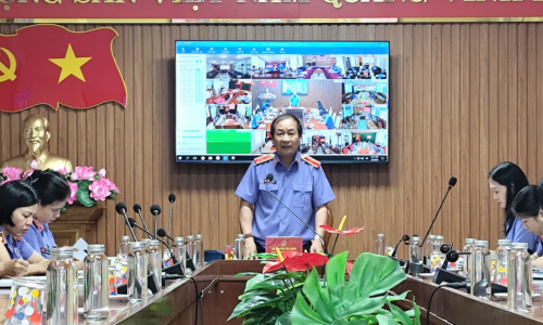 VKSND TP Đà Nẵng tổ chức hội nghị giao ban trực tuyến 2 cấp về thực hiện nghị quyết 205/2025/QH15 của Quốc hội.