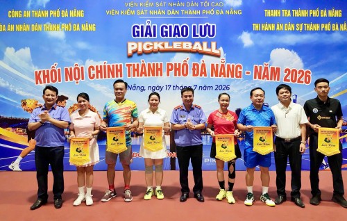Viện Kiểm sát nhân dân thành phố Đà Nẵng đăng cai tổ chức Giải giao lưu Pickleball khối Nội chính thành phố Đà Nẵng năm 2026