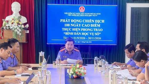 VIỆN KIỂM SÁT NHÂN DÂN KHU VỰC 9 – THÀNH PHỐ ĐÀ NẴNG PHÁT ĐỘNG CHIẾN DỊCH 100 NGÀY CAO ĐIỂM THỰC HIỆN PHONG TRÀO “BÌNH DÂN HỌC VỤ SỐ”
