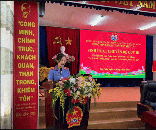 CHI BỘ VIỆN KIỂM SÁT NHÂN DÂN KHU VỰC 1 – ĐÀ NẴNG TỔ CHỨC SINH HOẠT CHUYÊN ĐỀ KỶ NIỆM 150 NĂM NGÀY SINH CỤ HUỲNH THÚC KHÁNG (01/10/1876 – 01/10/2026)