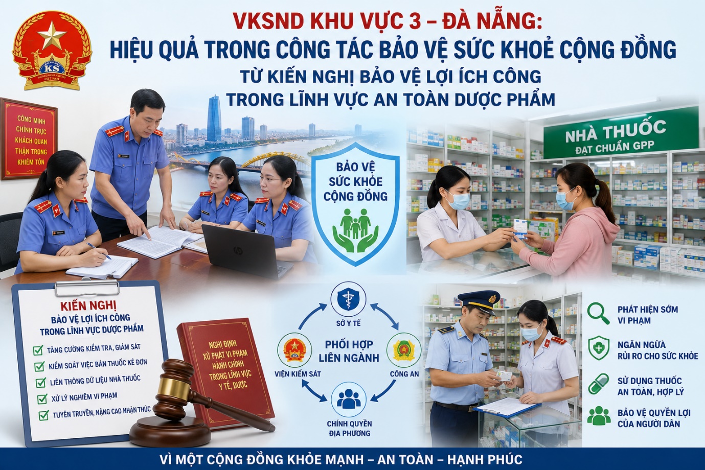 VKSND khu vực 3 – Đà Nẵng: Bảo vệ sức khỏe cộng đồng từ kiến nghị trong lĩnh vực an toàn dược phẩm theo Nghị quyết số 205 của Quốc hội