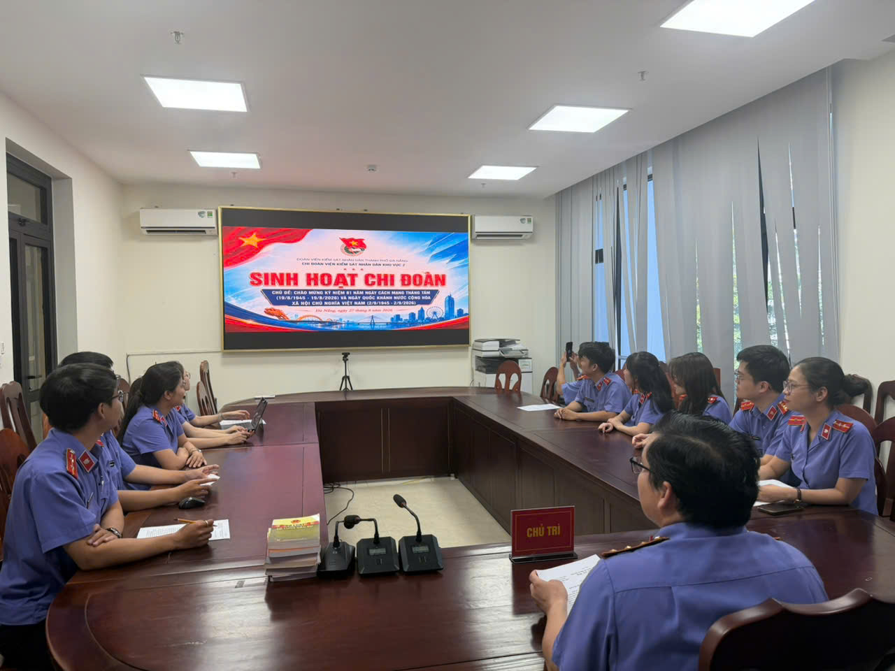 CHI ĐOÀN VKSND KHU VỰC 2 TỔ CHỨC SINH HOẠT CHÀO MỪNG CÁCH MẠNG THÁNG TÁM VÀ QUỐC KHÁNH 2/9