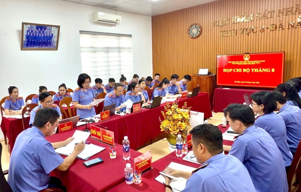 CHI BỘ VIỆN KIỂM SÁT NHÂN DÂN KHU VỰC 3 TỔ CHỨC HỌP CHI BỘ ĐỊNH KỲ THÁNG 8 NĂM 2026
